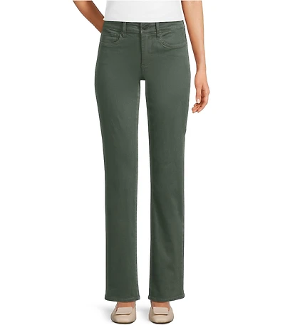 NYDJ Petite Size Marilyn Stretch Denim Straight Leg High Rise Jeans