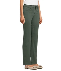 NYDJ Petite Size Marilyn Stretch Denim Straight Leg High Rise Jeans