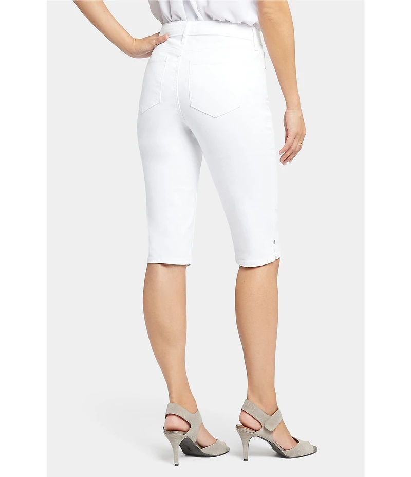 NYDJ Petite Size Mid Rise Slim Straight Stretch Denim Bermuda Shorts