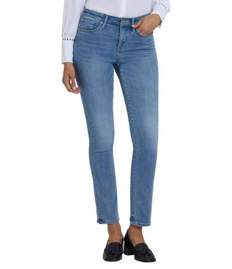 NYDJ Petite Size Sheri Slim Mid Rise Stretch Denim Jeans