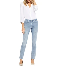 NYDJ Petite Size Sheri Slim Tonal Stitch High Rise Jeans