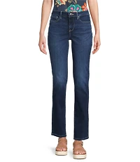 NYDJ Petite Size Sheri Slim Tonal Stitch High Rise Jeans