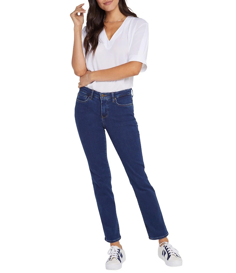 NYDJ Petite Size Sheri Slim Tonal Stitch High Rise Jeans