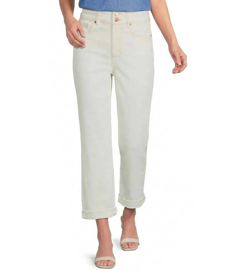 NYDJ Petite Size Stretch Denim Lift Tuck® Technology Straight Leg Cropped Jeans