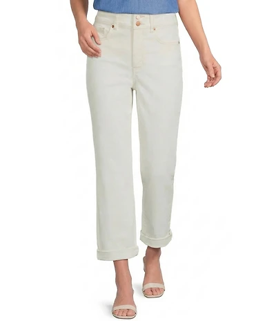 NYDJ Petite Size Stretch Denim Lift Tuck® Technology Straight Leg Cropped Jeans