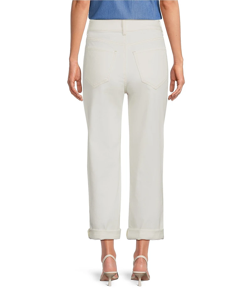 NYDJ Petite Size Stretch Denim Lift Tuck® Technology Straight Leg Cropped Jeans