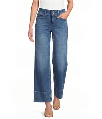 NYDJ Petite Size Teresa Double Button Wide Leg Jeans
