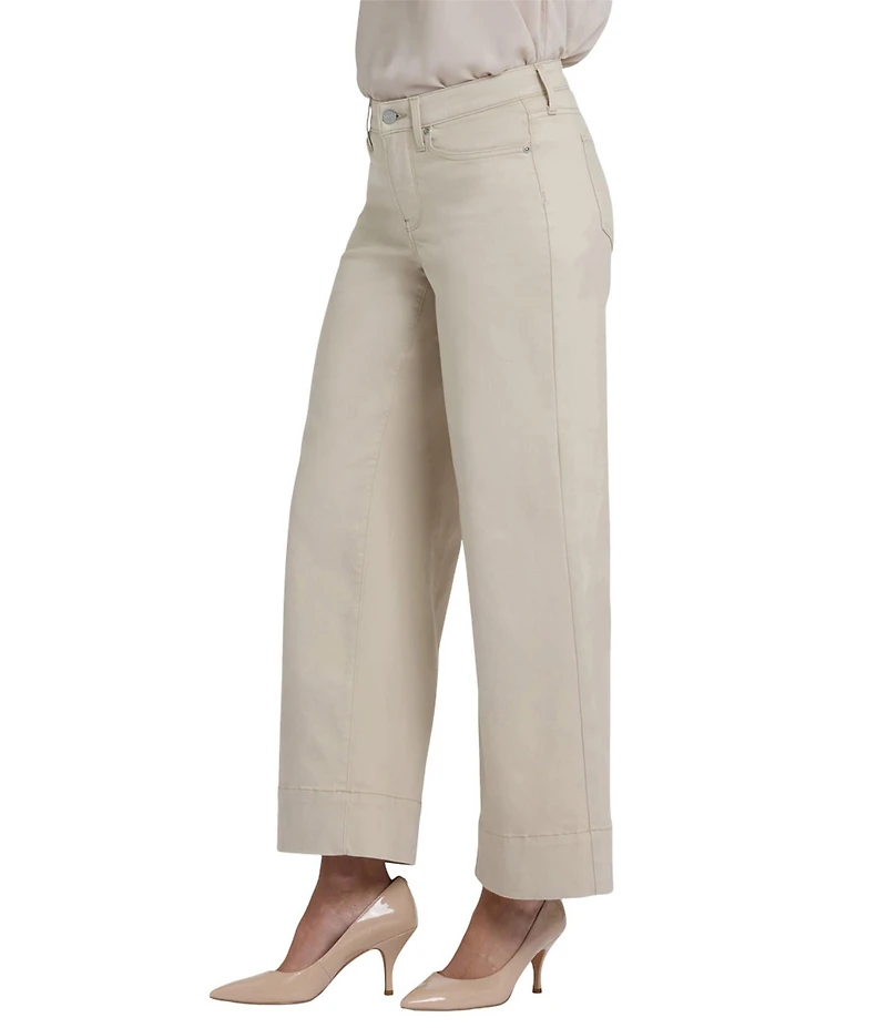 NYDJ Petite Size Teresa Lift Tuck® Stretch Denim Wide Leg Ankle Length Jeans