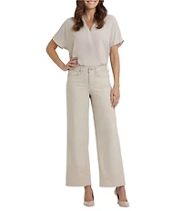 NYDJ Petite Size Teresa Lift Tuck® Stretch Denim Wide Leg Ankle Length Jeans