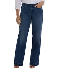 NYDJ Petite Size Teresa Lift Tuck® Technology Stretch Denim Wide Leg Jeans