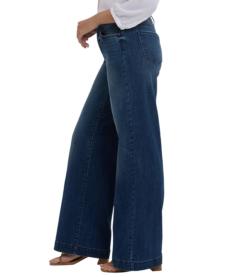 NYDJ Petite Size Teresa Lift Tuck® Technology Stretch Denim Wide Leg Jeans