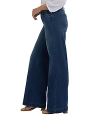 NYDJ Petite Size Teresa Lift Tuck® Technology Stretch Denim Wide Leg Jeans