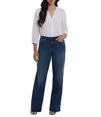 NYDJ Petite Size Teresa Lift Tuck® Technology Stretch Denim Wide Leg Jeans