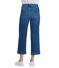NYDJ Petite Size Teresa Lift Tuck® Technology Stretch Denim High Rise Wide Leg Ankle Jeans