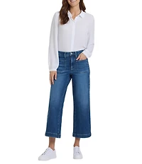 NYDJ Petite Size Teresa Lift Tuck® Technology Stretch Denim High Rise Wide Leg Ankle Jeans