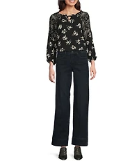 NYDJ Petite Size Teresa Wide Leg Deep Hemline Lift Tuck® Ankle Jeans