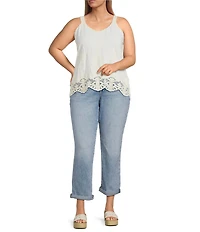 NYDJ Plus Size Bailey Stretch Denim Lift Tuck® Technology High Rise Straight Leg Cropped Jeans