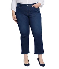 NYDJ Plus Size Barbara Frayed Hem Cropped Flare Jeans