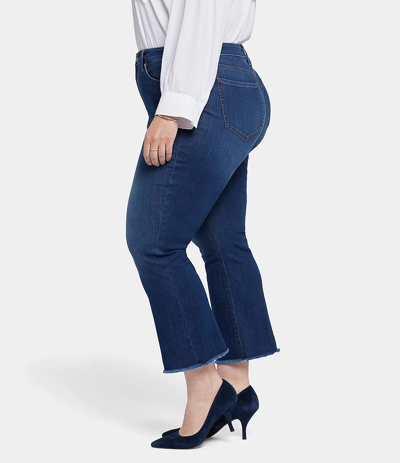 NYDJ Plus Size Barbara Frayed Hem Cropped Flare Jeans