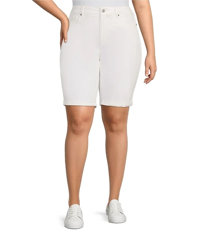 NYDJ Plus Size Briella Rolled Cuff Denim Shorts