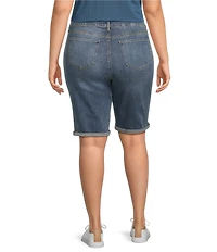 NYDJ Plus Size Briella Stretch Denim Lift Tuck® Mid Rise Roll Cuff Shorts