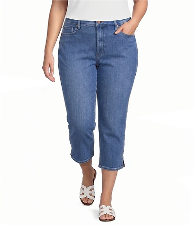 NYDJ Plus Size Chloe Capri Side Slit Jeans