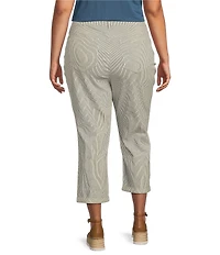 NYDJ Plus Size Chloe Lift Tuck® Technology Luarca Stripe Slim Leg Cuff Capri Jeans