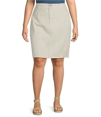 NYDJ Plus Size Hollywood High Waist 4-Pocket Style Stripe A-Line Skirt