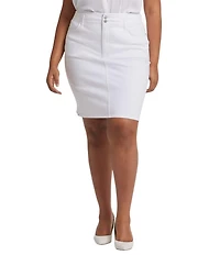 NYDJ Plus Size Hollywood High Waisted 4-Pocket Style Pencil Denim Skirt