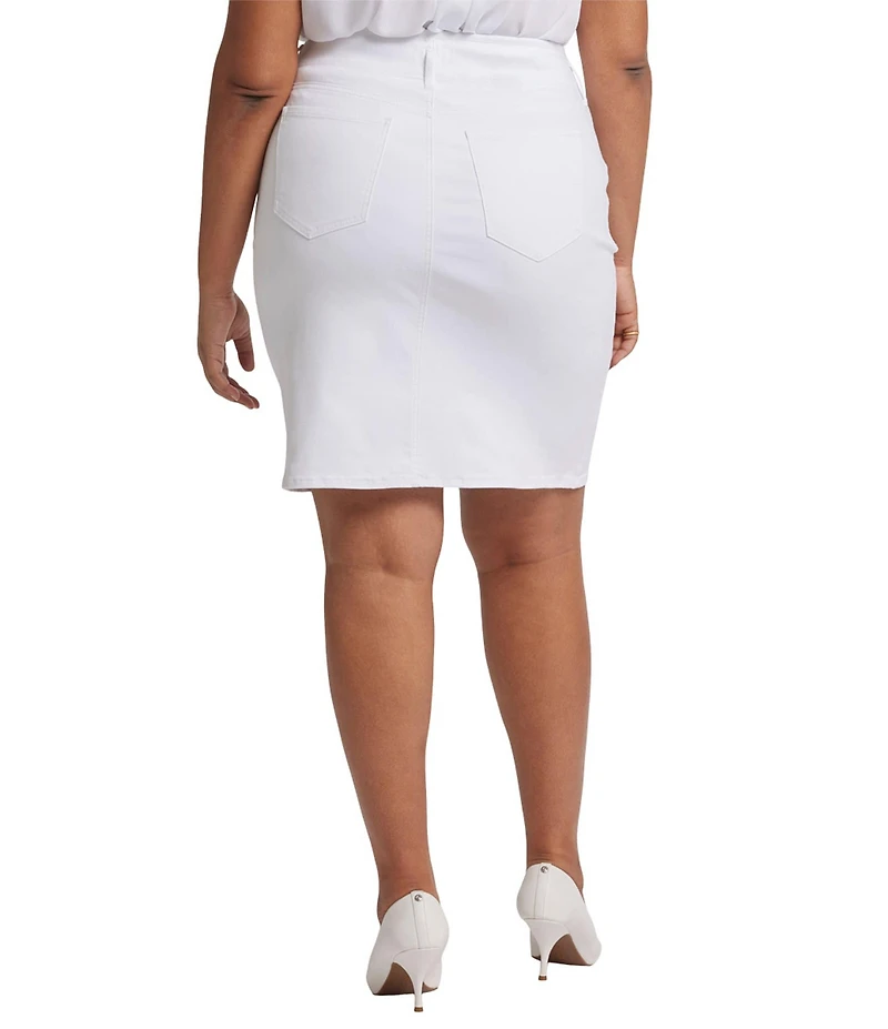NYDJ Plus Size Hollywood High Waisted 4-Pocket Style Pencil Denim Skirt