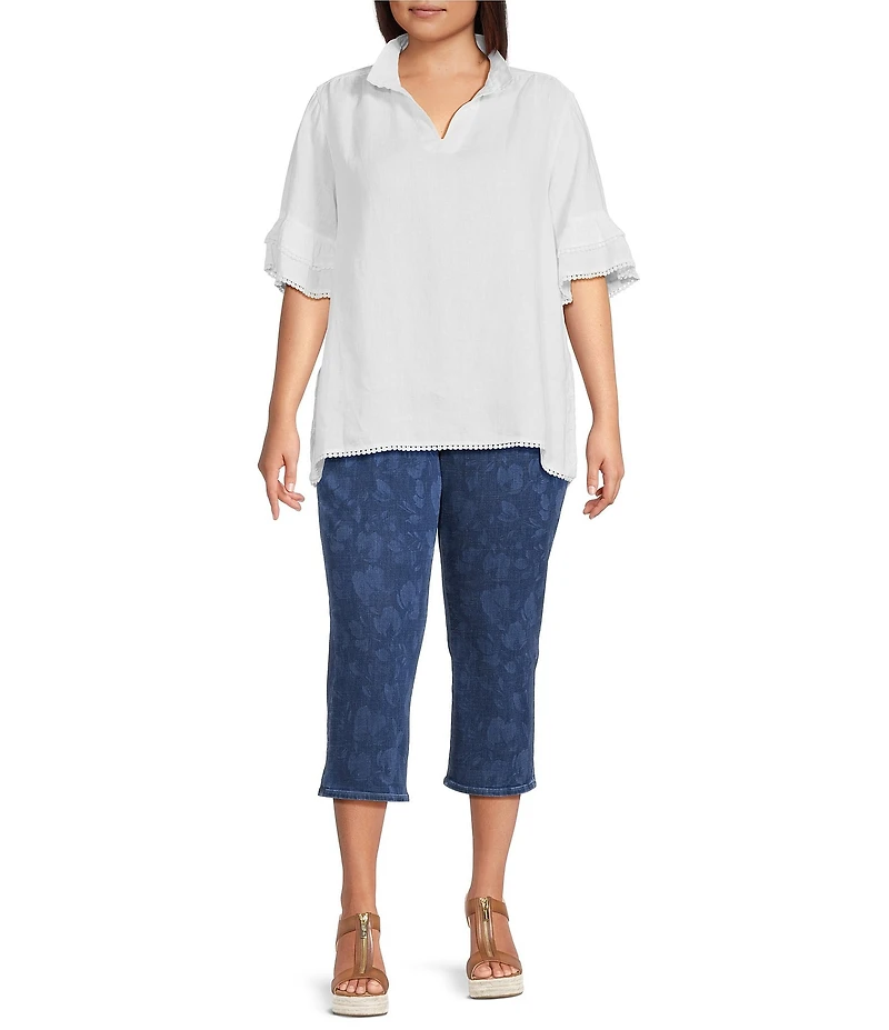 NYDJ Plus Size Joni Relaxed High Rise Crop Jeans