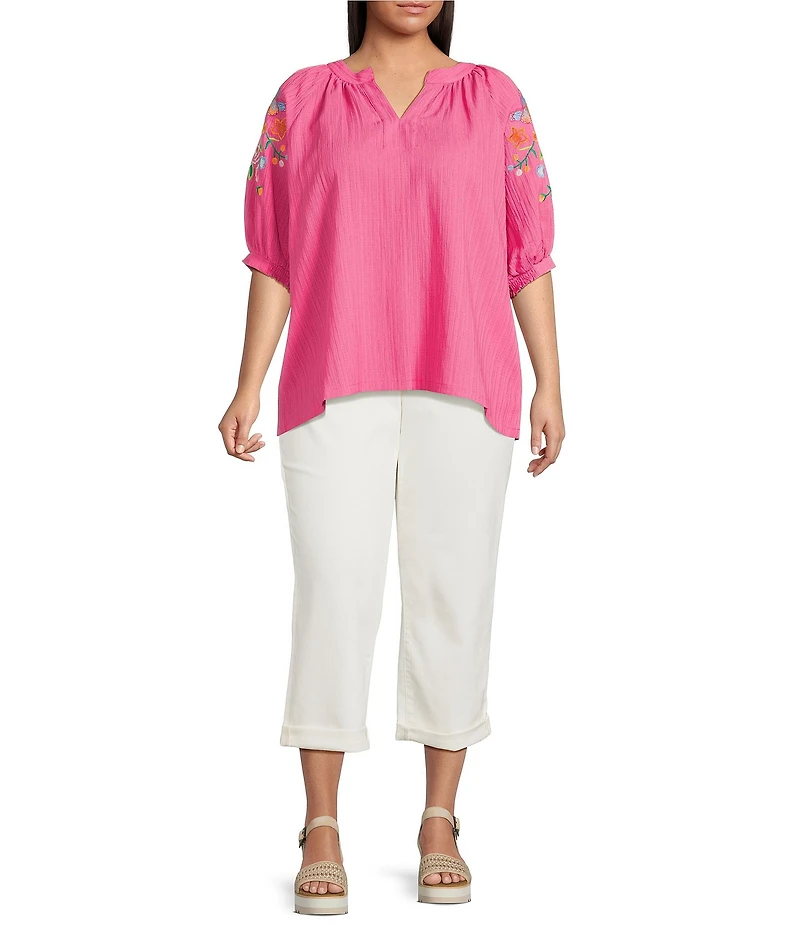 NYDJ Plus Size Lift Tuck® Technology Straight Leg Cropped Jeans