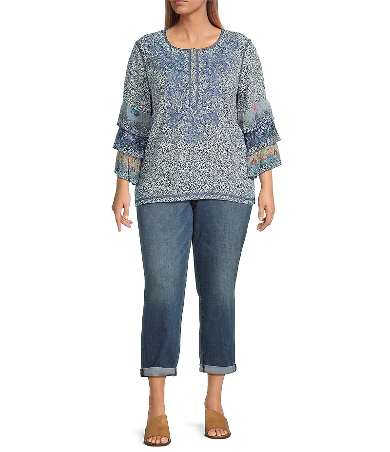 NYDJ Plus Size Margot Rolled Cuff Girlfriend Jeans