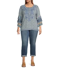 NYDJ Plus Size Margot Rolled Cuff Girlfriend Jeans