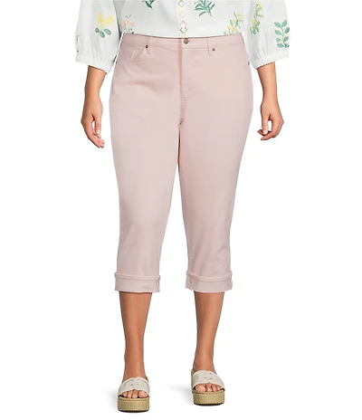 NYDJ Plus Size Marilyn Cool Embrace® Denim Straight Leg Cuffed Cropped Jeans