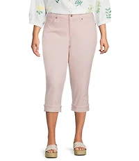 NYDJ Plus Size Marilyn Cool Embrace® Denim Straight Leg Cuffed Cropped Jeans