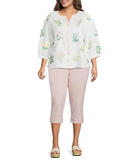 NYDJ Plus Size Marilyn Cool Embrace® Denim Straight Leg Cuffed Cropped Jeans