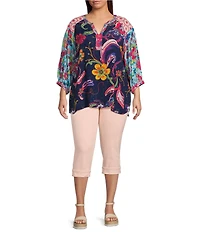 NYDJ Plus Size Marilyn Cool Embrace® Denim Straight Leg Cuffed Cropped Jeans