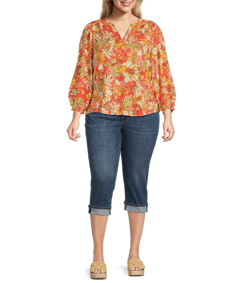 NYDJ Plus Size Marilyn Cuffed Crop Cool Embrace® Denim Jeans