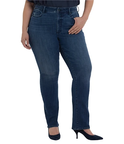 NYDJ Plus Size Marilyn High Rise Straight Leg Jeans