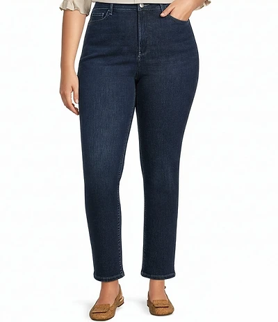 NYDJ Plus Size Marilyn Lift Tuck® Technology High Rise Straight Ankle Jeans