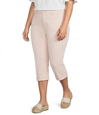 NYDJ Plus Size Marilyn Pink Dust Cuffed Capri Pants