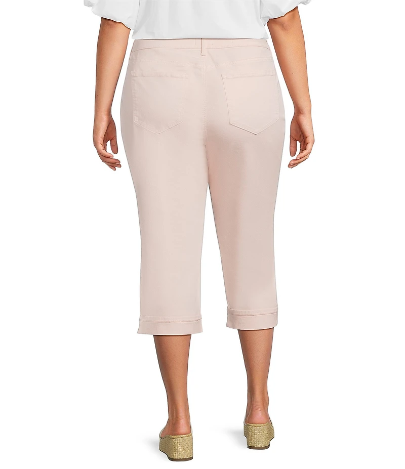 NYDJ Plus Size Marilyn Pink Dust Cuffed Capri Pants