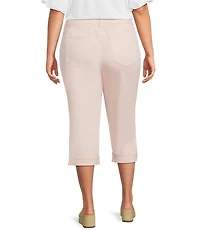 NYDJ Plus Size Marilyn Pink Dust Cuffed Capri Pants