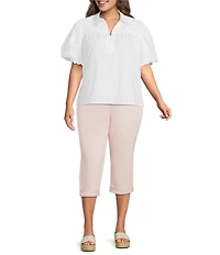 NYDJ Plus Size Marilyn Pink Dust Cuffed Capri Pants