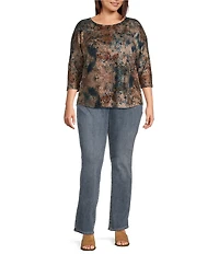 NYDJ Plus Size Marilyn Straight Leg High Rise Jeans