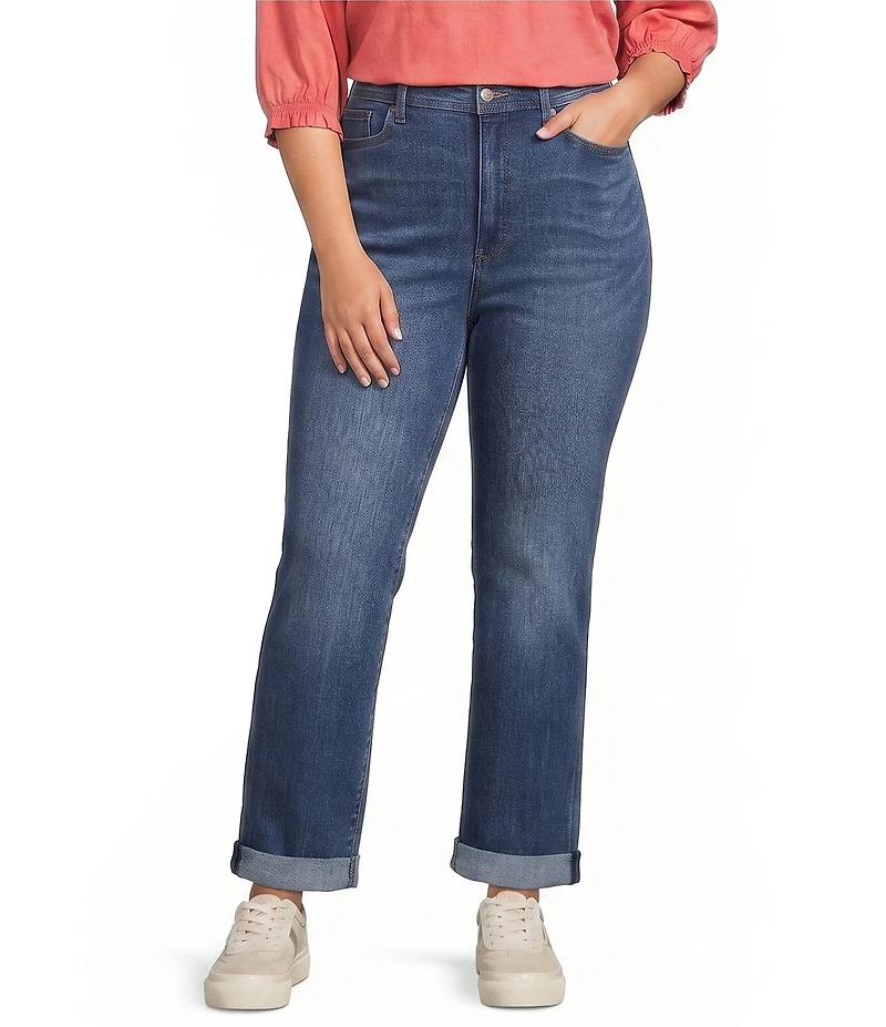NYDJ Plus Size Marilyn Straight Leg Triple Stitching Jeans