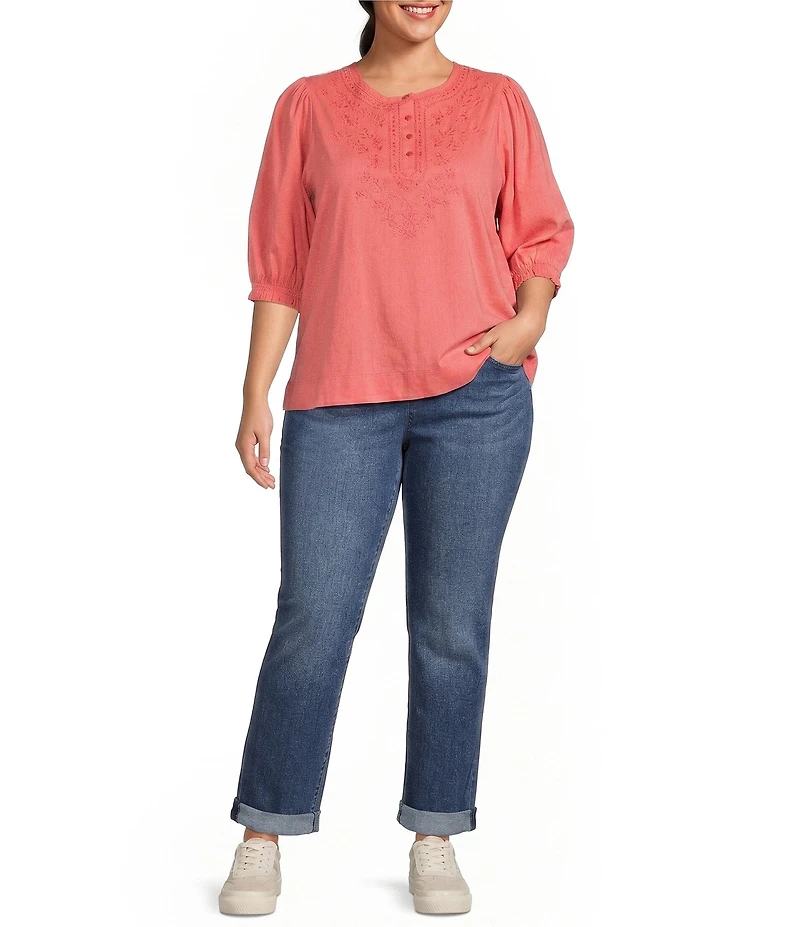 NYDJ Plus Size Marilyn Straight Leg Triple Stitching Jeans