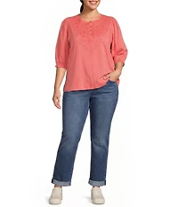 NYDJ Plus Size Marilyn Straight Leg Triple Stitching Jeans