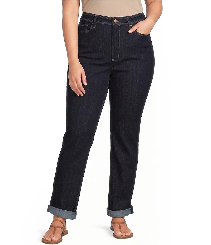 NYDJ Plus Size Marilyn Straight Leg Triple Stitching Jeans